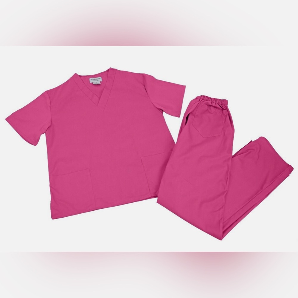 Plus size Hot Pink Scrub Set